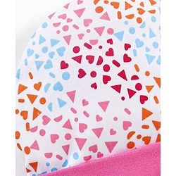 Babyhug 100% Cotton Cap Shapes Print Pink- Diameter 15 cm