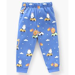 Babyhug Cotton Knit Full Sleeves Cartoon Lions Printed Night Suit Pack of 2 - Green Blue
