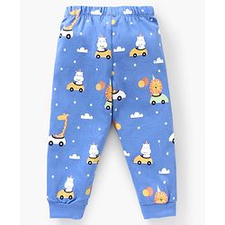 Babyhug Cotton Knit Full Sleeves Cartoon Lions Printed Night Suit Pack of 2 - Green Blue