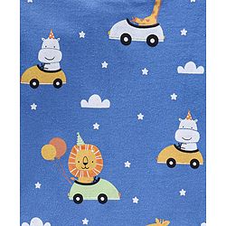 Babyhug Cotton Knit Full Sleeves Cartoon Lions Printed Night Suit Pack of 2 - Green Blue