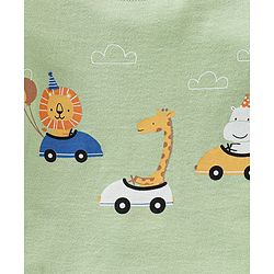 Babyhug Cotton Knit Full Sleeves Cartoon Lions Printed Night Suit Pack of 2 - Green Blue