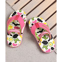 Cute Walk by Babyhug Flip Flops Multi Print - Pink
