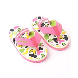 Cute Walk by Babyhug Flip Flops Multi Print - Pink