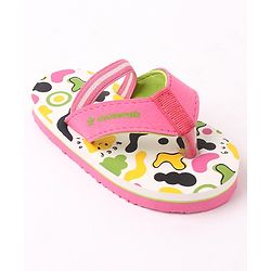 Cute Walk by Babyhug Flip Flops Multi Print - Pink