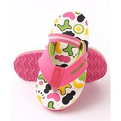 Cute Walk by Babyhug Flip Flops Multi Print - Pink