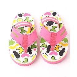 Cute Walk by Babyhug Flip Flops Multi Print - Pink