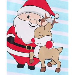 Babyhug 100% Cotton Vest Santa Clause Print - Blue
