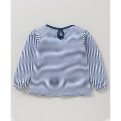 Babyhug Cotton Knit Full Sleeves Top Stripes and Floral Print - Multicolour
