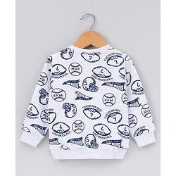 Babyhug Full Sleeves Text Printed Sweatshirt - Grey