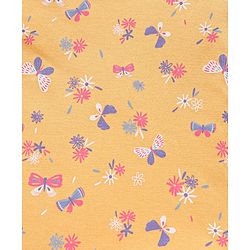 Babyhug 100% Cotton Full Sleeves Top with Frill Detailing Floral Print - Orange