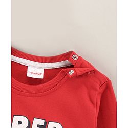 Babyhug Cotton Full Sleeves Sweatshirt Text Print- Red