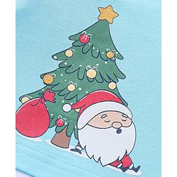 Babyhug 100% Cotton Full Sleeves Onesie Santa Print - Blue