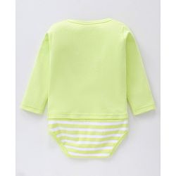 Babyhug 100% Cotton Full Sleeves Onesie Teddy Print- Green