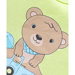 Babyhug 100% Cotton Full Sleeves Onesie Teddy Print- Green