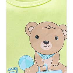 Babyhug 100% Cotton Full Sleeves Onesie Teddy Print- Green