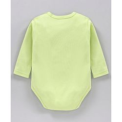 Babyhug 100% Cotton Full Sleeves Onesie Rhino Print - Green