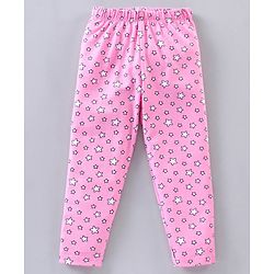 Babyhug Full Length Leggings Minnie Mouse & Stars Print Pack Of 2 - Pink White