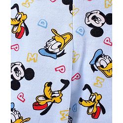 Babyhug Cotton Full Length Ribbed Waist Lounge Pant Micky Mouse Print - Blue