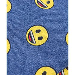 Babyhug Full Length Looper Lounge Pant Smiley Print - Blue