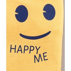Babyhug Full Length Lounge Pant Text & Smiley Print - Yellow