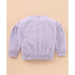 Babyhug Full Sleeves Top & Lounge Pant Glitter Text Print - Lilac