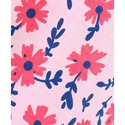Babyhug 100% Cotton Knit Short Sleeves Frock Floral Print - Pink
