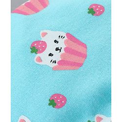 Babyhug 100% Cotton Caps Printed Blue - Diameter 14.5 cm