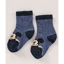 Cute Walk by Babyhug Ankle Length Antibacterial Socks Mickey Mouse & Stripes Design Pack Of 3 - Multicolor