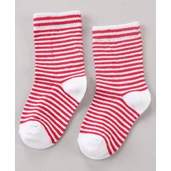 Cute Walk by Babyhug Ankle Length Antibacterial Socks Minnie Mouse & Stripes Design Pack Of 3 - Multicolor