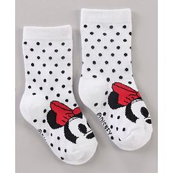Cute Walk by Babyhug Ankle Length Antibacterial Socks Minnie Mouse & Stripes Design Pack Of 3 - Multicolor