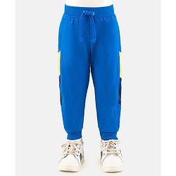 Babyhug Cotton Full Length Solid Colour Lounge Pant - Blue