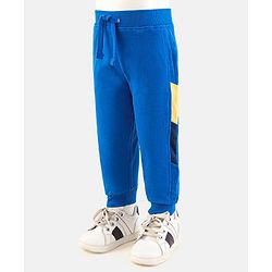 Babyhug Cotton Full Length Solid Colour Lounge Pant - Blue