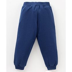 Babyhug Cotton Knit Full Length Text Printed Lounge Pant - Blue