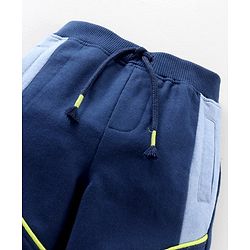 Babyhug Cotton Knit Full Length Text Printed Lounge Pant - Blue
