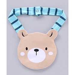 Babyhug 100% Cotton Full Sleeves Romper Bear Print - Blue