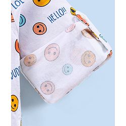Babyhug Full Sleevesb Shirt Emoji Print - White