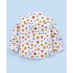 Babyhug Full Sleevesb Shirt Emoji Print - White