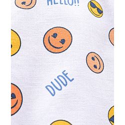 Babyhug Full Sleevesb Shirt Emoji Print - White