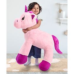 Babyhug Unicorn Soft Plush Toy Big - Length 100 cm | Giant Magical Unicorn Plush for Cuddles | Inspires Imaginative Play & Comfort | Soft & Kid-Safe | BIS Certified