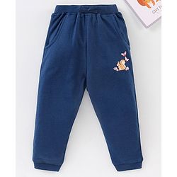 Babyhug Cotton Knit Full Length Solid Lounge Pant - Navy Blue