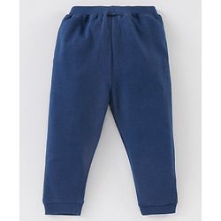 Babyhug Cotton Knit Full Length Solid Lounge Pant - Navy Blue