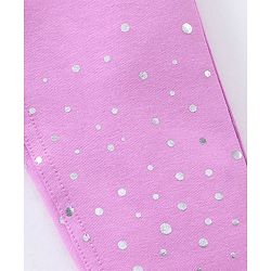 Babyhug Full Length Cotton Lycra Jeggings Foil Print- Violet