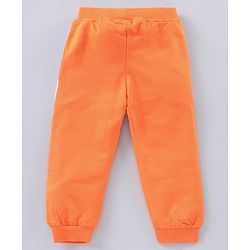 Babyhug Full Length Lounge Pant Text Print - Orange