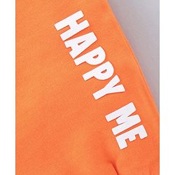 Babyhug Full Length Lounge Pant Text Print - Orange