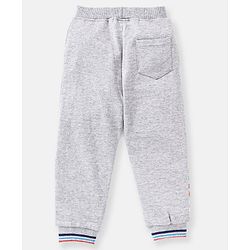 Babyhug Full Length Cotton Striped and Solid Colour Lounge Pant - Grey