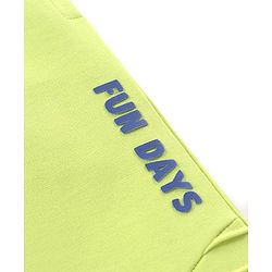 Babyhug Cotton Full Length Lounge Pants Text Print- Lime