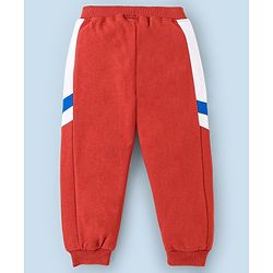 Babyhug Full Length Cotton Text Printed Lounge Pant - Rust
