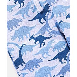 Babyhug Full Length Cotton Dino Printed Lounge Pant - Blue