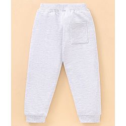 Babyhug Full Length Cotton Lounge Pant Patch Work With Ribbed Waist - Grey