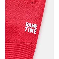 Babyhug Full Length Cotton Solid Colour Lounge Pant - Red